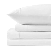 White folded sheet set with stitched seams