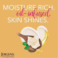 Shea butter ingredients with golden oil drop and green leaf