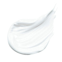 Smooth white lotion texture smear, close-up
