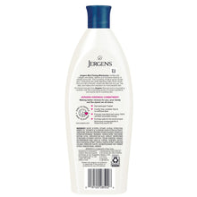 Body lotion bottle back view with blue cap, barcode, and details