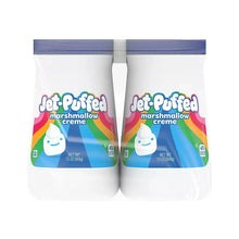 Jet-Puffed marshmallow creme jars, front labels with rainbow graphic, 13 oz, 2 pk
