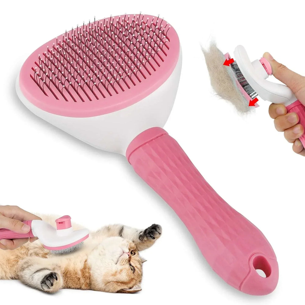 Jewyow Pet Grooming Brush - Deshedding Tool for Dogs & Cats, Short/Long Hair - Indoor Cat Brush for Shedding, Gentle Cleaning Comb for Puppies & Kittens - USA MEGA SHOP