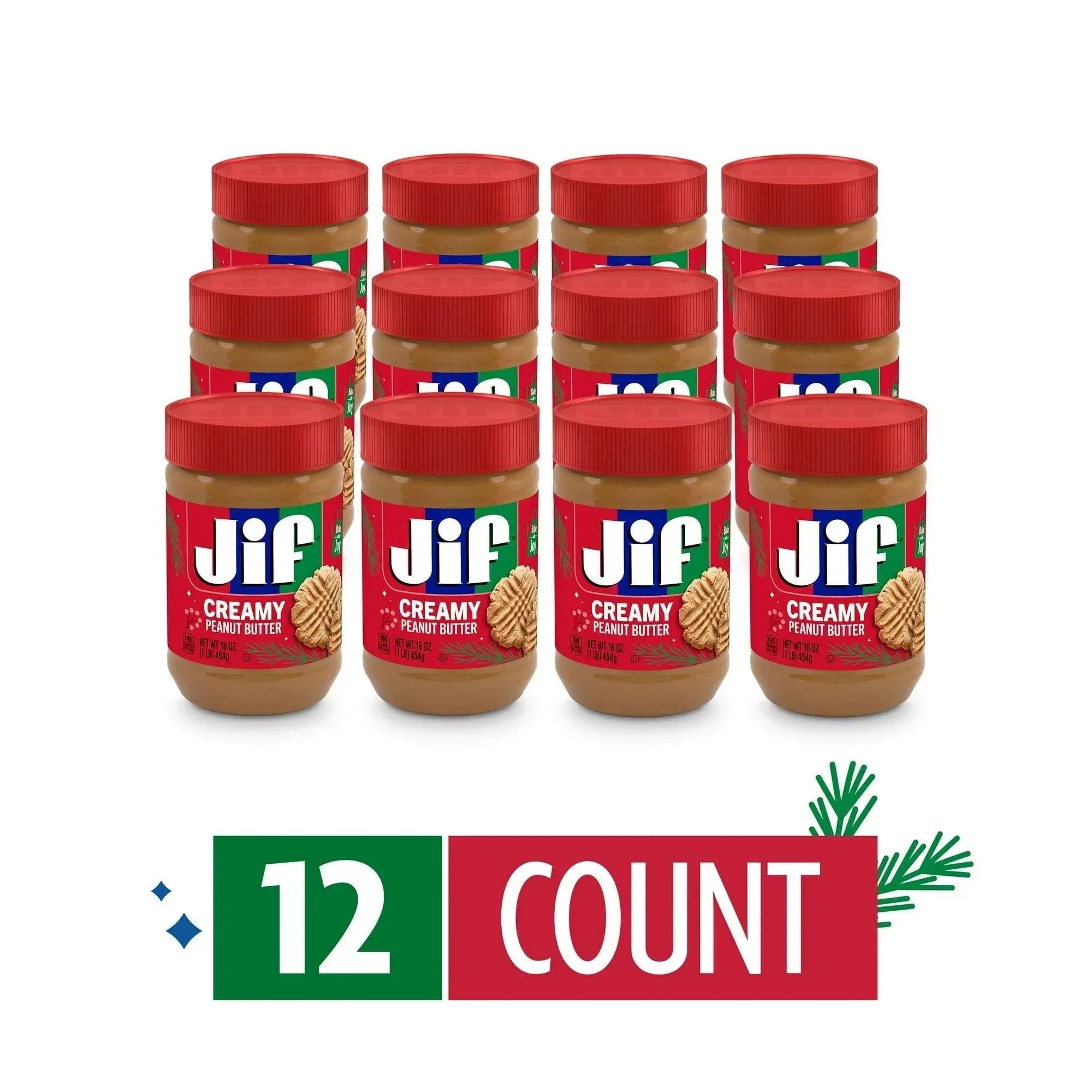 Jif Creamy Peanut Butter, Holiday Edition, 16 oz Jar