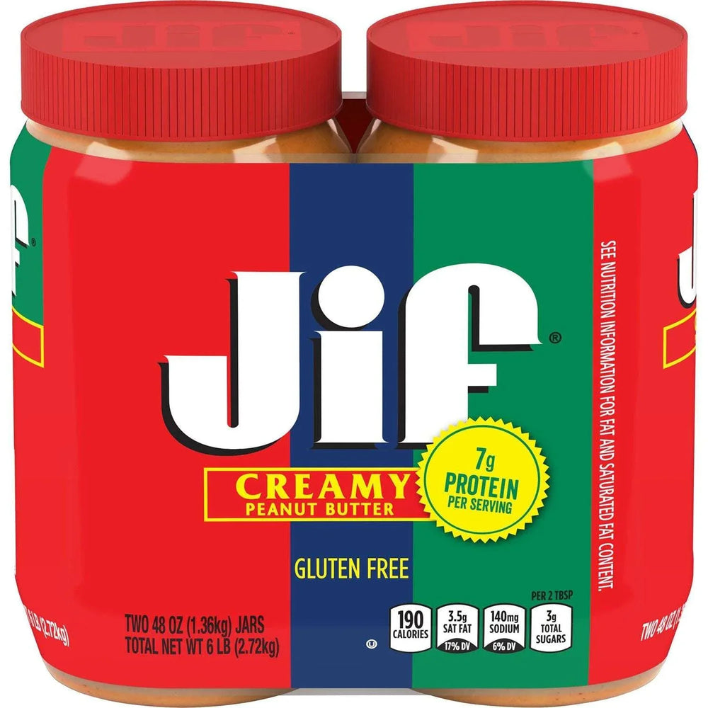 Jif Creamy Peanut Butter, 48 oz., 2 pk. - USA MEGA SHOP
