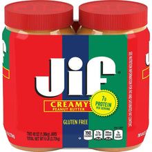 Creamy peanut butter jar multipack with red lid and label showing 7g protein per serving
