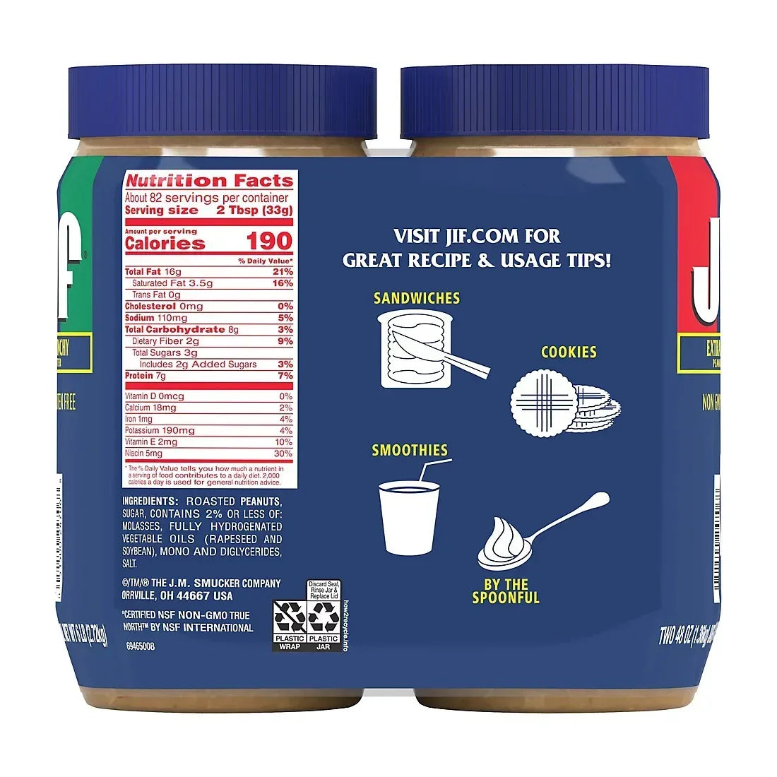 Jif Extra Crunchy Peanut Butter, 2 pk./48 oz