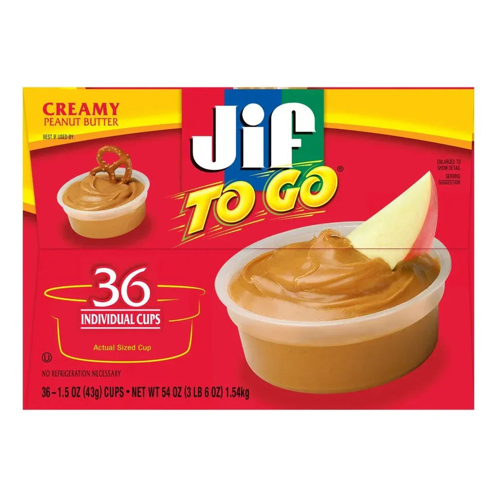 Jif To Go Peanut Butter Cups, Creamy, 1.5 oz, 36-count - USA MEGA SHOP