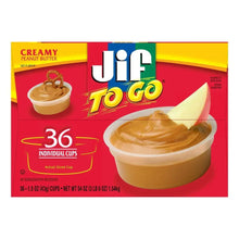 Jif To Go creamy peanut butter cups, 36 individual cup pack, 1.5 oz