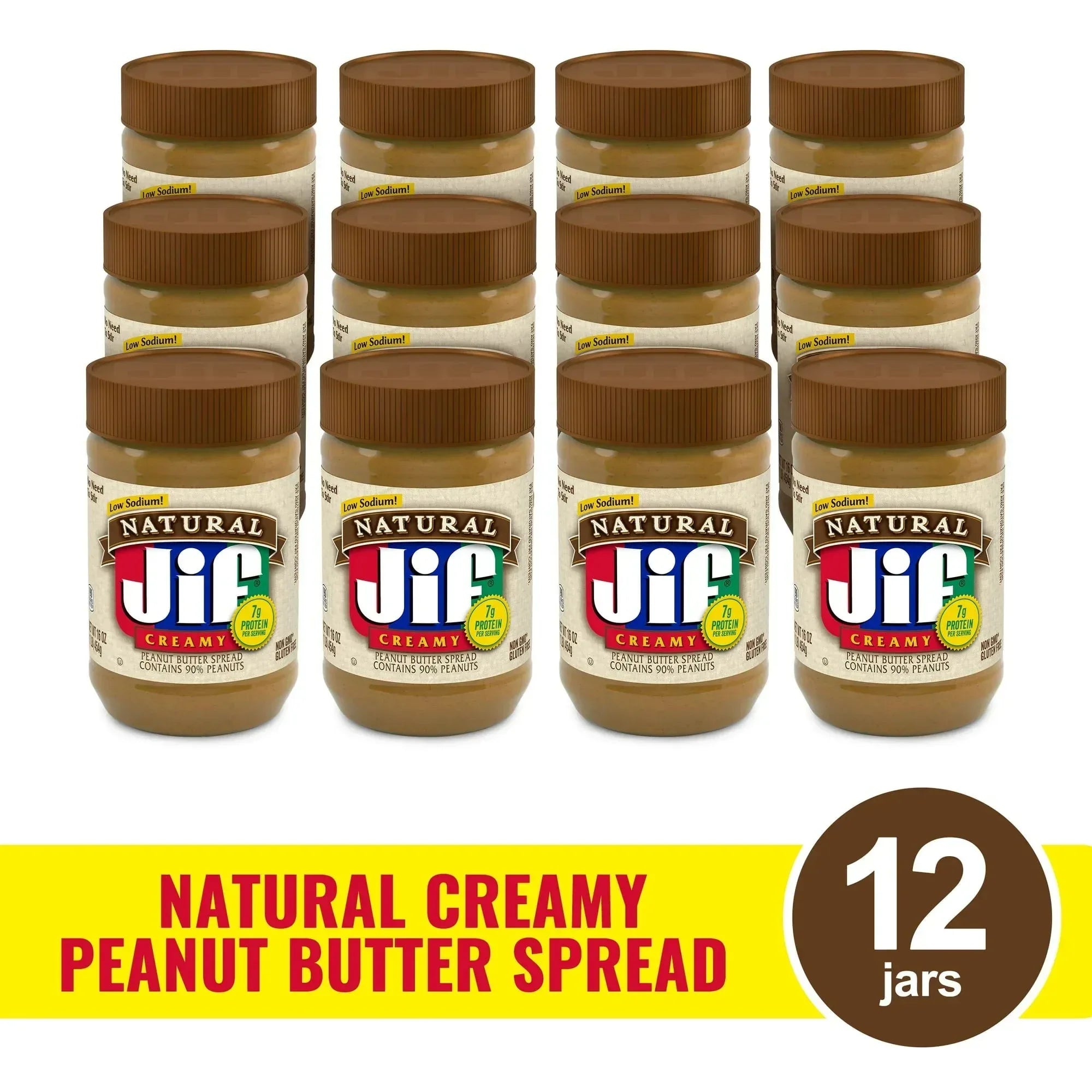 Jif Natural Creamy Peanut Butter Spread, 16-Ounce Jar