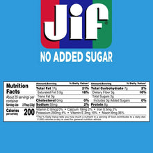 Jif no added sugar creamy peanut butter spread nutrition facts panel