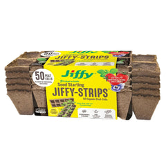 Jiffy-Strips Biodegradable Seed Starting Peat Strip (50 Pots), Has Drainage