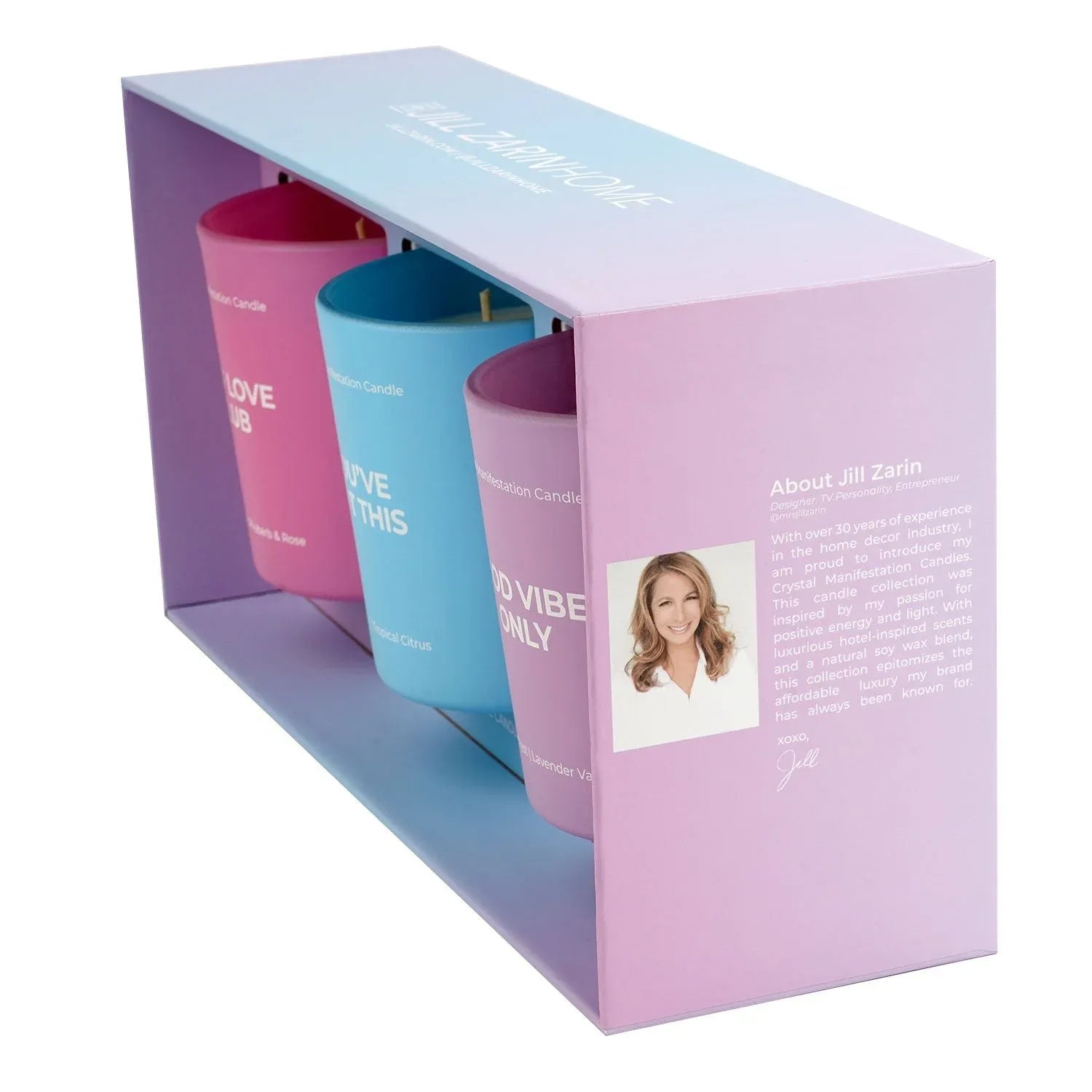 Jill Zarin Home Manifestation Candle, Set of 3, Assorted Colors - USA MEGA SHOP