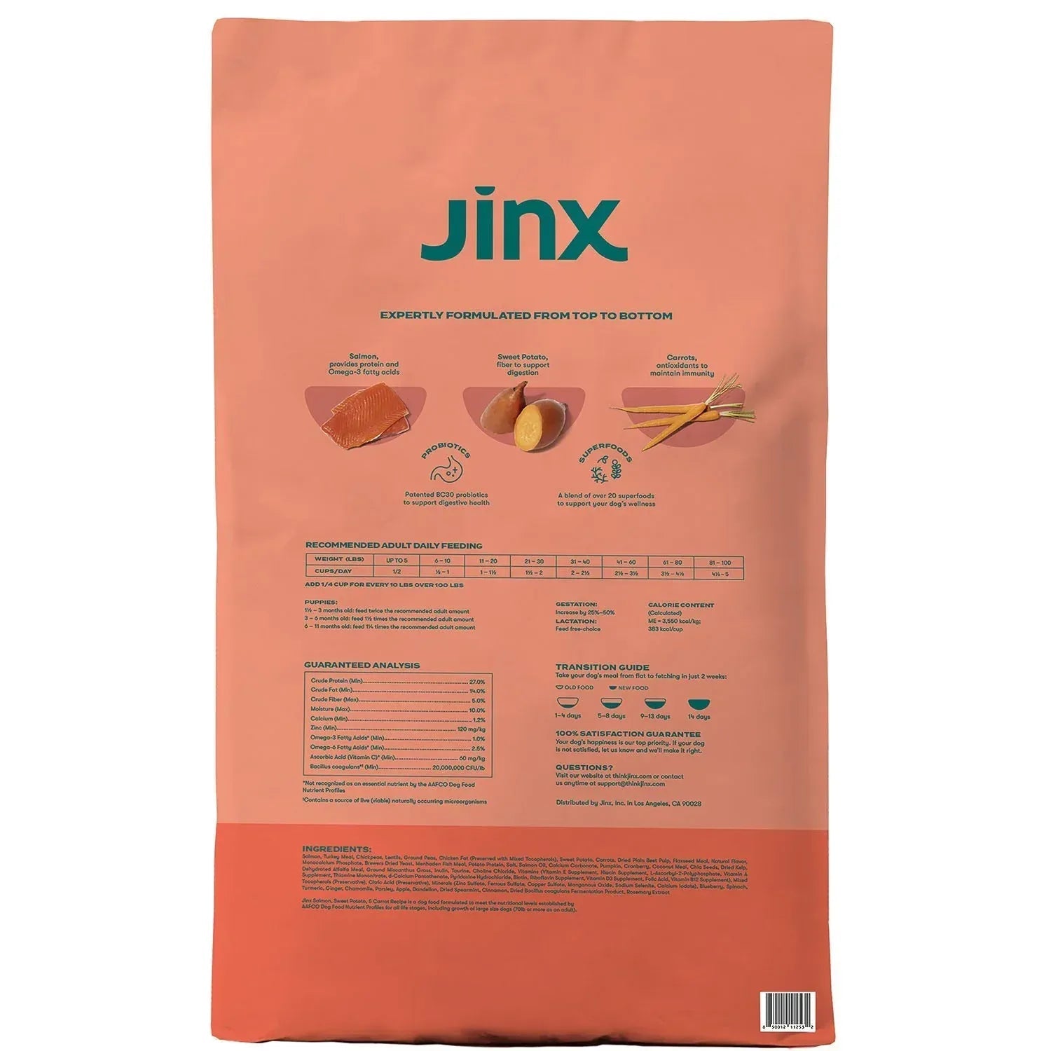 Jinx Salmon, Sweet Potato & Carrot Recipe, Grain Free Dry Dog Food, 23.5 lbs.