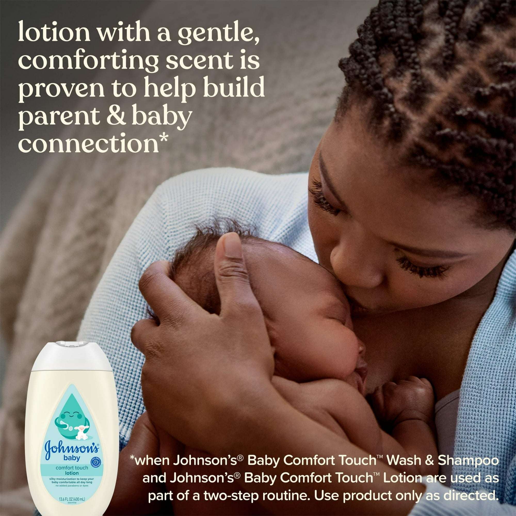 Johnson's Baby Comfort Touch Newborn Baby Face & Body Lotion, 13.6 fl. oz