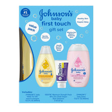 Johnson's Baby first touch gift set, three baby bath and skin bottles