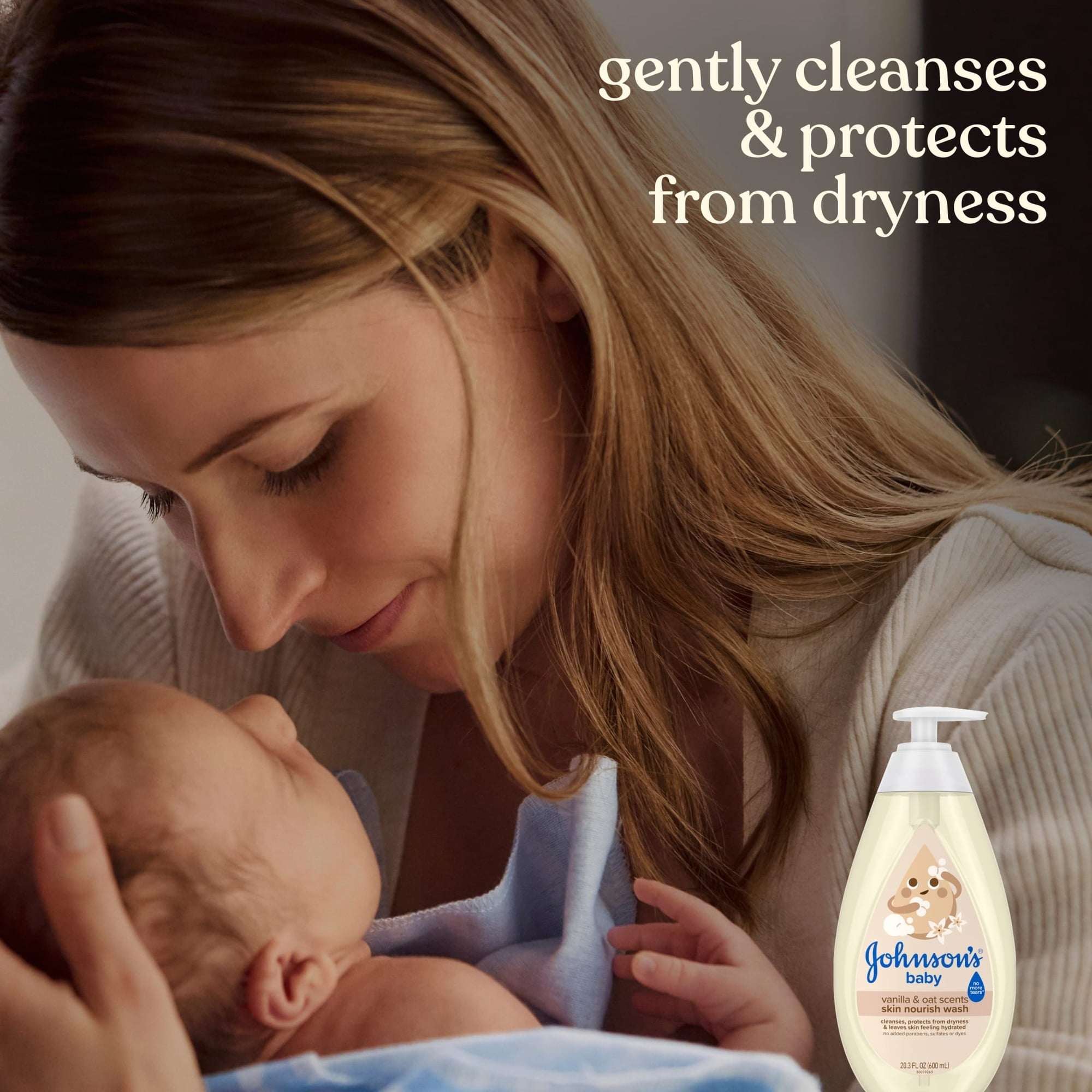 Johnson's Skin Nourish Baby Wash, Vanilla & Oat Scents, 20.3 fl. oz