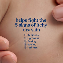 Baby lotion claim on skin: helps fight five signs of itchy dry skin