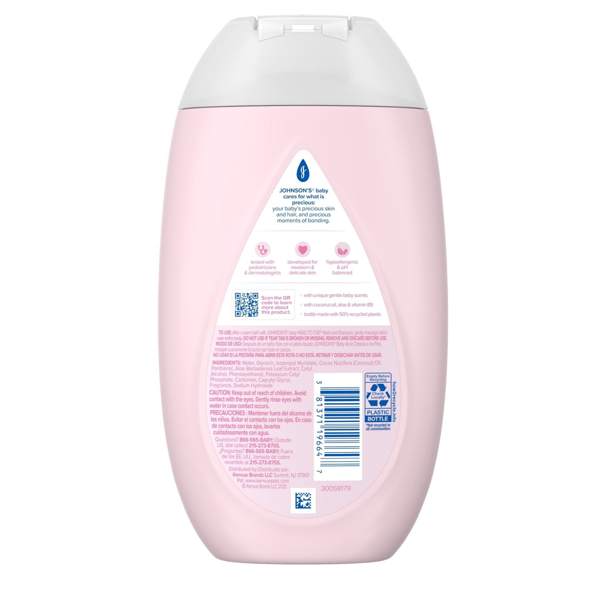 Johnson's Baby Moisturizing Baby Lotion, Coconut Oil & Aloe, 13.6 fl. oz