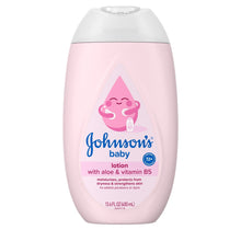 Johnson's baby moisturizing lotion bottle, pink flip cap, 13.6 fl oz