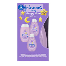 Johnson's baby sleepy time gift set box showing three bottles