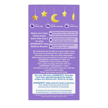 Johnson's baby sleepy time gift set back panel with step icons and notes