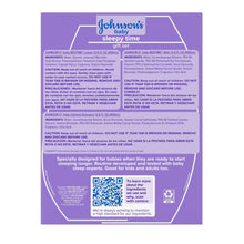 Johnson's baby sleepy time gift set back label with directions and cautions