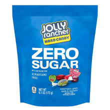 Zero sugar hard candy pouch with Jolly Rancher logo and fruit assortment graphic