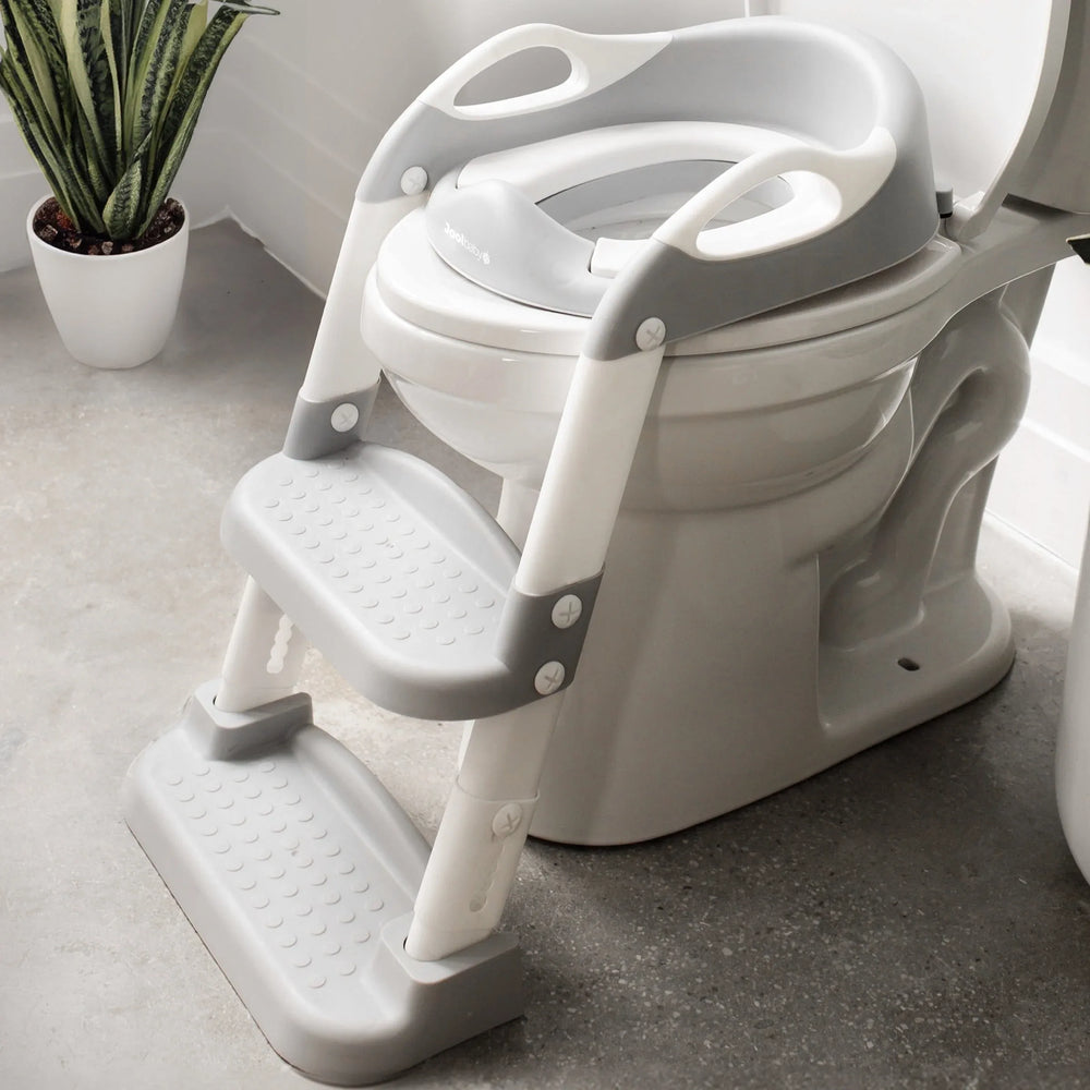 Jool Baby Potty Training Seat with 2 Step Ladder for Toddlers â€“ Splash Guard, Adjustable Height (Gray) - USA MEGA SHOP