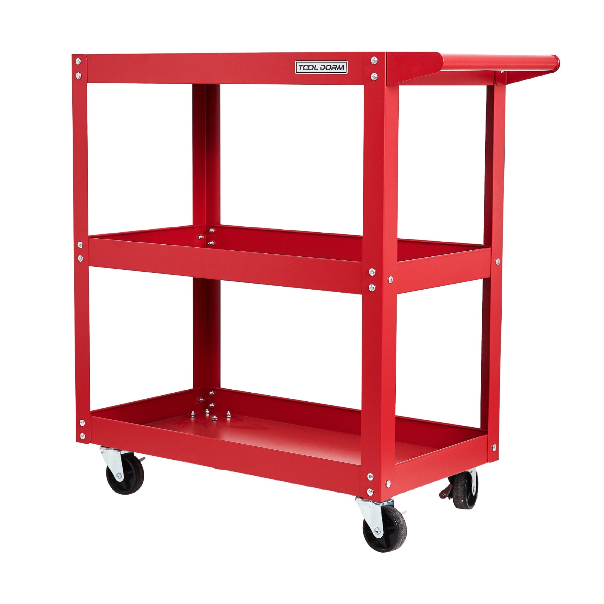 Jopath 3-Tier Rolling Tool Cart Utility Cart on Wheels, 450 lb Heavy Duty Rolling Tool Cart for Warehouse, Garage, black