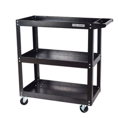 Jopath 3-Tier Rolling Tool Cart Utility Cart on Wheels, 450 lb Heavy Duty Rolling Tool Cart for Warehouse, Garage, black