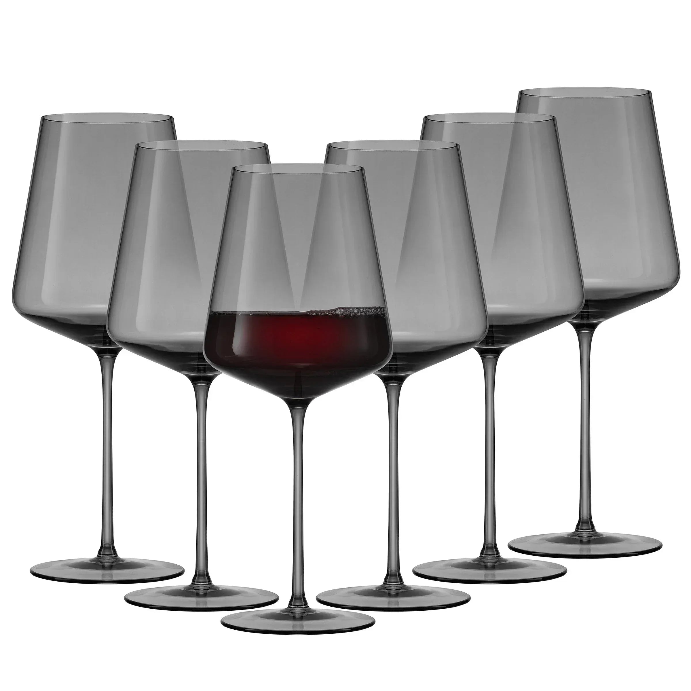 JoyJolt Sidney Red Wine Glasses, Set of 6