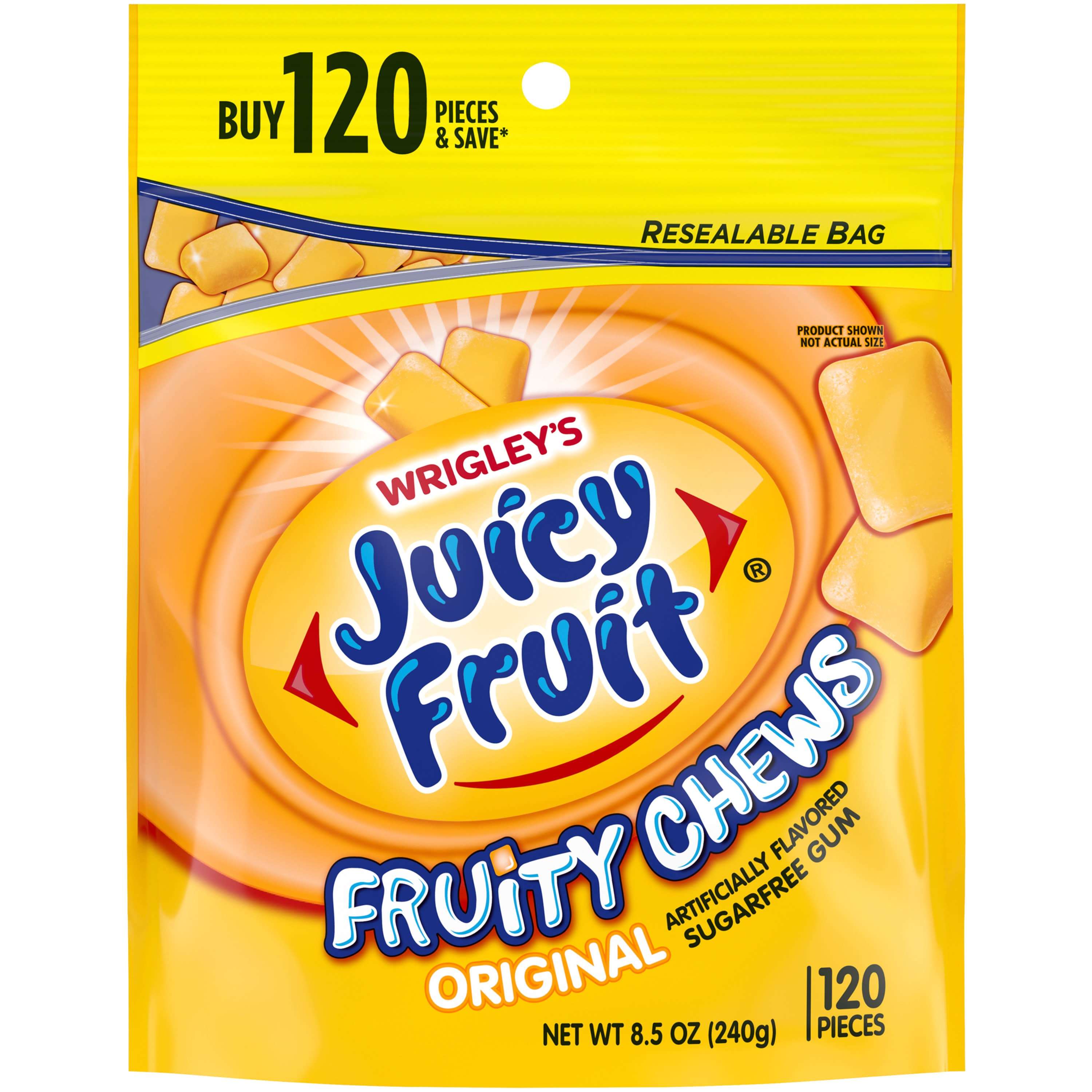 Juicy Fruit Original Bubble Gum, Single Pack - 15 Pieces