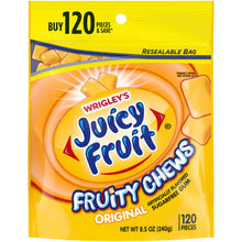 Juicy Fruit Fruity Chews original resealable bag with “120 pieces”