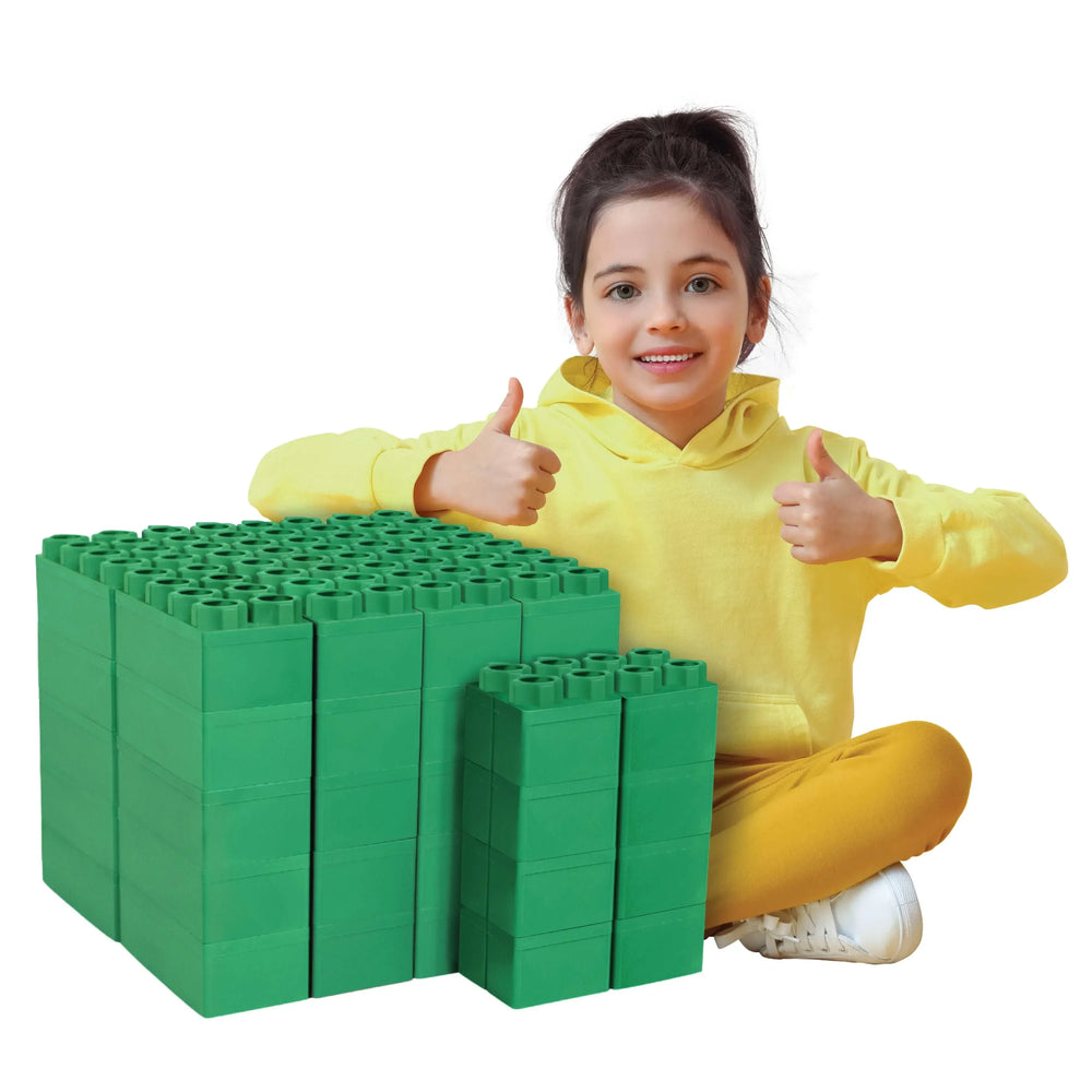 Jumbo Building Blocks - Black 48 pc Set for Kids Ages 3-8 for Indoor & Outdoor Play - USA MEGA SHOP
