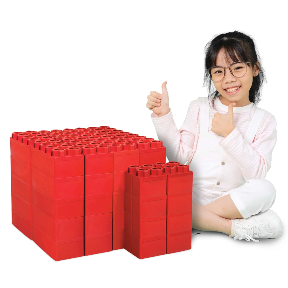 Jumbo Building Blocks - Black 48 pc Set for Kids Ages 3-8 for Indoor & Outdoor Play - USA MEGA SHOP