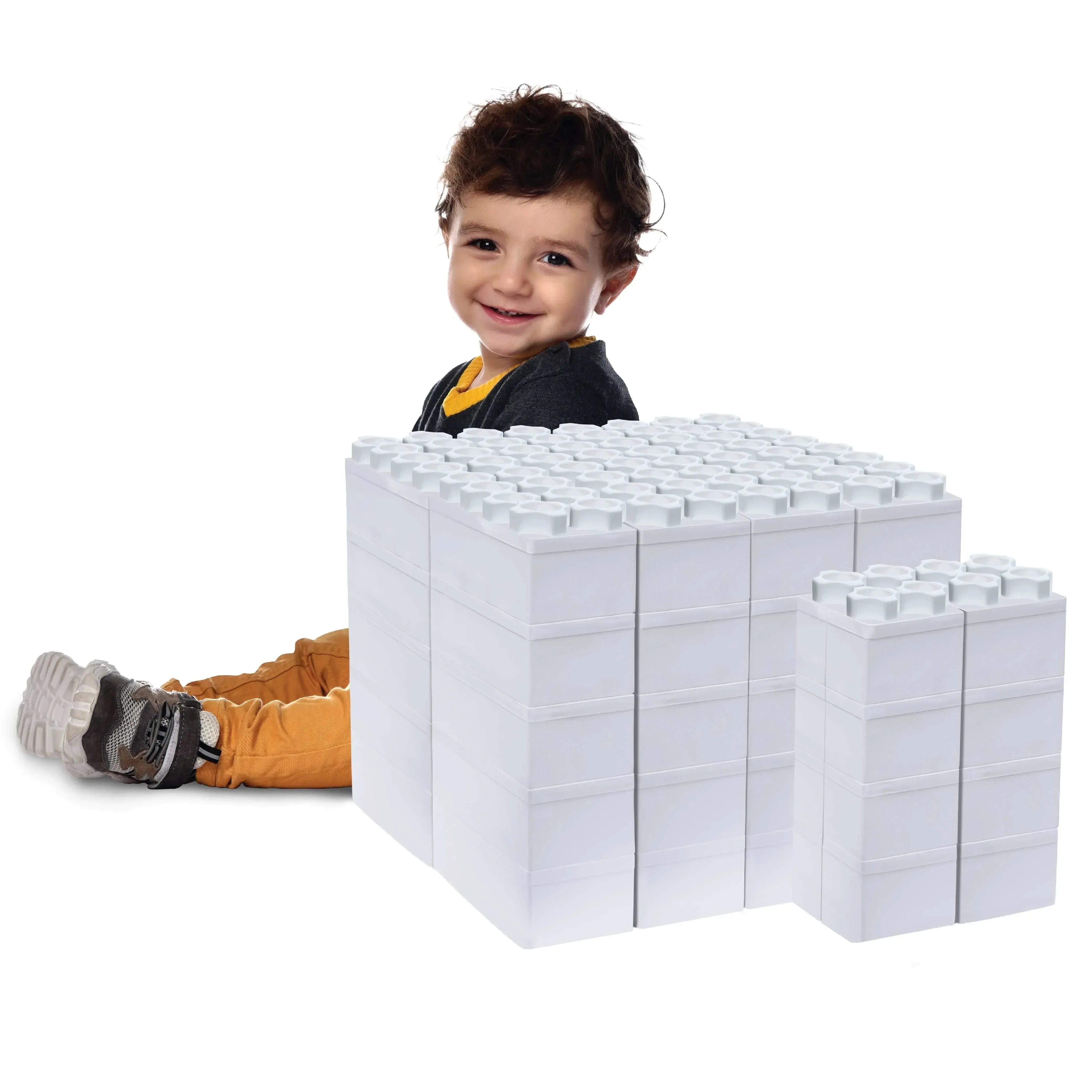 Jumbo Building Blocks - Black 48 pc Set for Kids Ages 3-8 for Indoor & Outdoor Play - USA MEGA SHOP