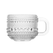 Clear espresso cup with textured glass sides and handle, 3 oz (set of 6)