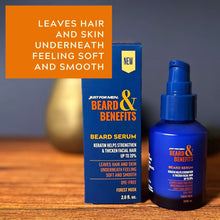 Beard serum box and spray bottle, blue bottle with orange brand label
