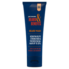 Beard wash tube, blue with flip-top cap