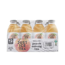Organic peach oolong tea bottles, 12-pack multipack with glass bottles