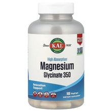 KAL magnesium glycinate 350 bottle with High Absorption label