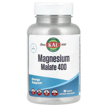 Magnesium Malate supplement bottle with KAL label, 90 tablets
