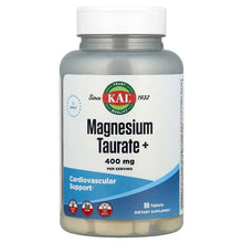 KAL Magnesium Taurate+ supplement bottle, 400 mg, 90 tablets