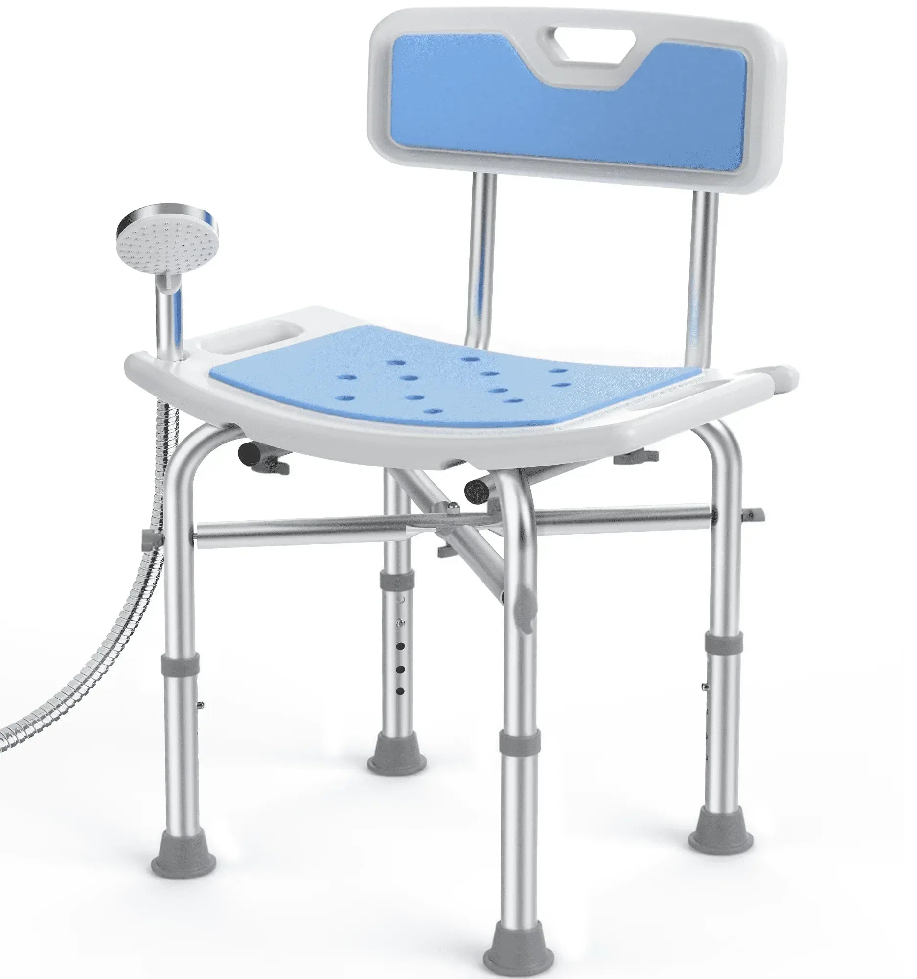 KEKOY Shower Chair with Back 500lb, Height Adjustable Bath Chair for Shower, Heavy Duty Bath Stool for Tub for Elderly, Senior, Handicap, Tool-Free Assembly