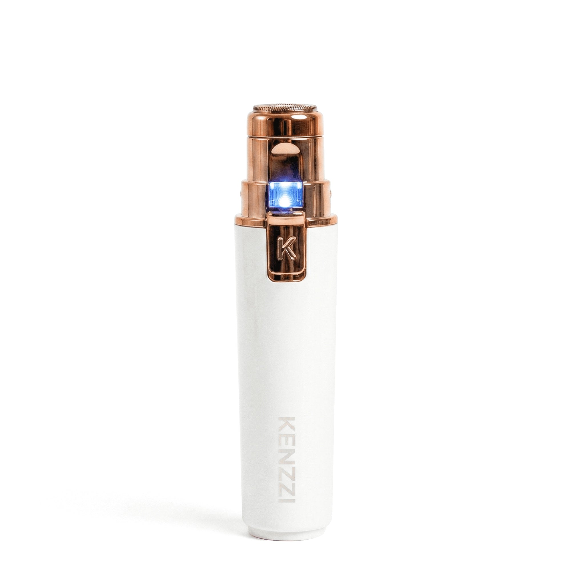 KENZZI 2-in-1 Rechargeable Facial Hair Remover and Eyebrow Shaver for Women, White and Rose Gold