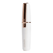 Rechargeable facial hair shaver handle in white with rose-gold head