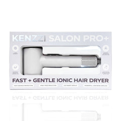 KENZZI Salon Pro+ Ionic Hair Dryer, 1300W High-Speed 110,000 RPM Brushless Motor with LED Display, White