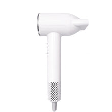 White ionic hair dryer with ribbed nozzle and concentrator
