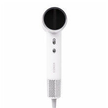 White hair dryer handle with buttons and rear air intake grille