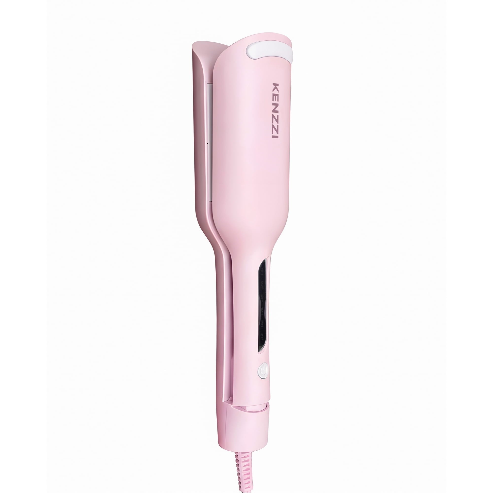 KENZZI Wave Styler 2-Barrel Hair Waver, 1.25 in, 6 Heat Settings, Pink